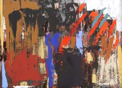 Abstract Composition by Jerzy, acrylic on canvas, sold Nov 2024