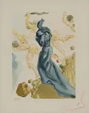 The Borders of Phlegethon by Salvador Dalí, woodcut in colors on paper, sold Nov 2024