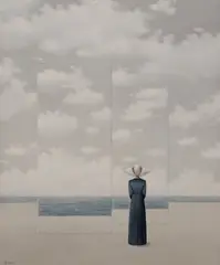 Pier Enrico Guzzi, Nun standing before the shoreline, oil on board
