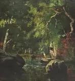 Robert Swain Gifford, Forest Creek Landscape, oil on panel
