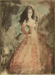 Léonor Fini, Princesse, lithograph in colors on paper