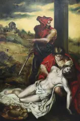 Marcello Cassinari Vettor, Lamentation of Christ at the Foot of the Cross, oil on canvas