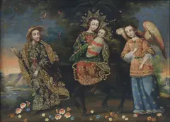 Martha Ochoa, Familia Huida, oil on canvas