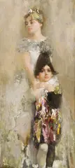 Nikolai Blokhin, Queen and Harlequin, oil on canvas