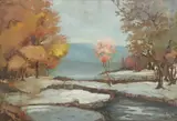 Narciso Scotti, Winter Landscape, oil on canvas