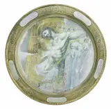 Elvio Marchionni, Crucified Christ with Mourners, mixed media print with metallic pigments