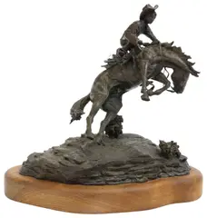 Lex Graham, Rocks and Hard Places, Western patinated bronze sculpture