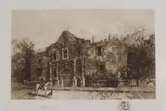 Robert Shaw, The Alamo, etching on paper