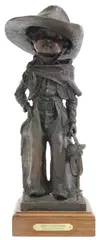 Jasper D'Ambrosi, Papa's Chihuahua, Western patinated bronze sculpture