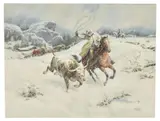Marvin Nye, Forced to Shelter, watercolor and gouache painting on paper