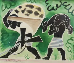 Return from the Hunt by Jean Charlot, watercolor painting on paper, offered Jun 2022