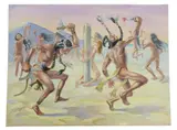 Tom Jones, Indians of the Coastal Bend of Texas, watercolor painting on paper