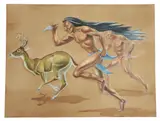 Tom Jones, Indians of the Coastal Bend of Texas, watercolor painting on paper