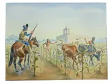 Tom Jones, Indians of the Coastal Bend of Texas, watercolor painting on paper