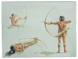 Tom Jones, Indians of the Coastal Bend of Texas, watercolor painting on paper