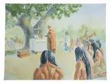 Tom Jones, Indians of the Coastal Bend of Texas, watercolor painting on paper