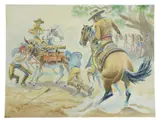 Tom Jones, Indians of the Coastal Bend of Texas, watercolor painting on paper