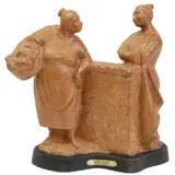 Martha Pettigrew, Comadreando, Cold-painted bronze sculpture