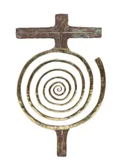 Symbol VIII by Bill Worrell, Gilt and patinated bronze wall-mounted sculpture, offered Jun 2022