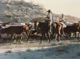 Ray Swanson, Movin' to the Railhead, oil on canvas