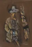 Nancy Worth, Cowboy, pastel drawing on paper