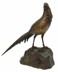 Georges Lavroff, Le Faisan, Patinated bronze animalier sculpture