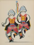 Carlos Mérida, Dance of the Moors, color lithograph on paper
