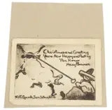 Bonner, Christmas and Greeting, Years New Happy and Fleeting, 'Pan Honor, Mary Bonner, woodblock print on paper