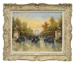 Paris by Raoul Girard, oil painting on canvas, offered Jul 2017