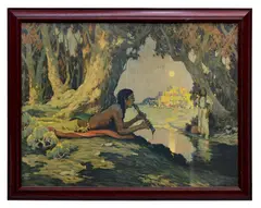 Flute Serenade by E. Irving Couse, chromolithograph on paper, offered Jul 2017