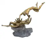 Misha Frid, Day and Night, Large patinated bronze sculpture