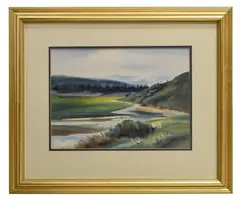 John Herreilers, Mountain Stream, water color on paper