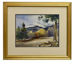 John Herreilers, Winter Mountains, water color on paper
