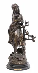 Mathurin Moreau, Les Amants, Patinated bronze sculpture