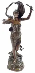Luca Madrassi, Fee des Mers (Water Nymph), Patinated metal sculpture
