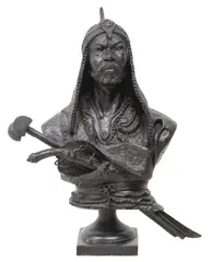 Janissaire du Sultan Mahmoud II (Janissary of Sultan Mahmud II) by Emile Guillemin, Life-sized patinated bronze sculpture, sold Dec 2025