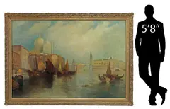 Thomas Moran, The Grand Canal, Venice, Large oil on canvas