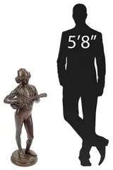 Paul Dubois, Chanteur Florentin (Florentine Singer), French patinated bronze sculpture