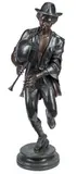 Célestin Anatole Calmels, The Bagpiper, Patinated bronze sculpture