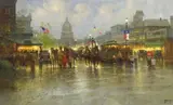 G. Harvey, Cowhands and Trollies, giclee on canvas print