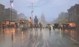 G. Harvey, Streetcars Along the Avenue, limited-edition print on paper