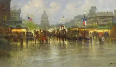 G. Harvey, Cowhands and Trollies, giclee on canvas print
