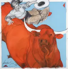 Donna Howell-Sickles, Red Bull, limited edition giclee on paper
