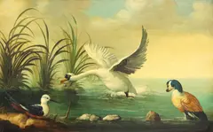 Ira Monte, White Swan, oil on canvas