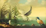 Ira Monte, White Swan, oil on canvas