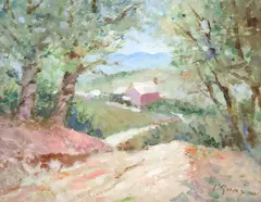 Lou Gordon, Country Landscape, oil on canvas