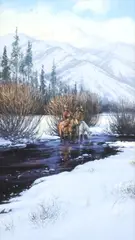 John Paul Strain, Winter Tales, gouache on paper