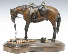 Jack Walker, Ambushed, Patinated bronze sculpture
