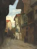 Edmond-Louis Dupain, Fontarabie, oil on canvas