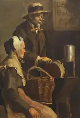An Elderly Couple by Rodolphe Christen, oil on canvas, sold Dec 2025